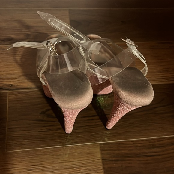 Pleaser Glittery Pink Heels 7” Size 9 - Picture 3 of 3